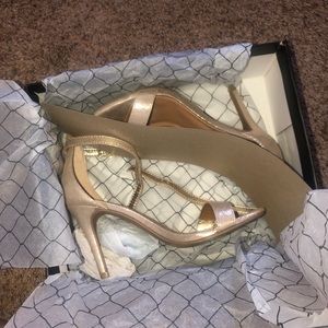 rose gold strappy heels